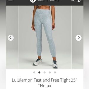Lululemon Fast and Free Tight 25" *Nulux